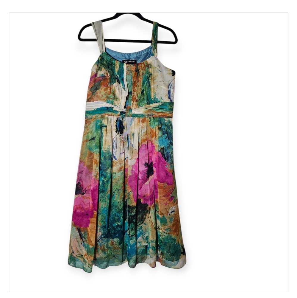 Jones NEW YORK Floral  Dress in Green and Pink‎